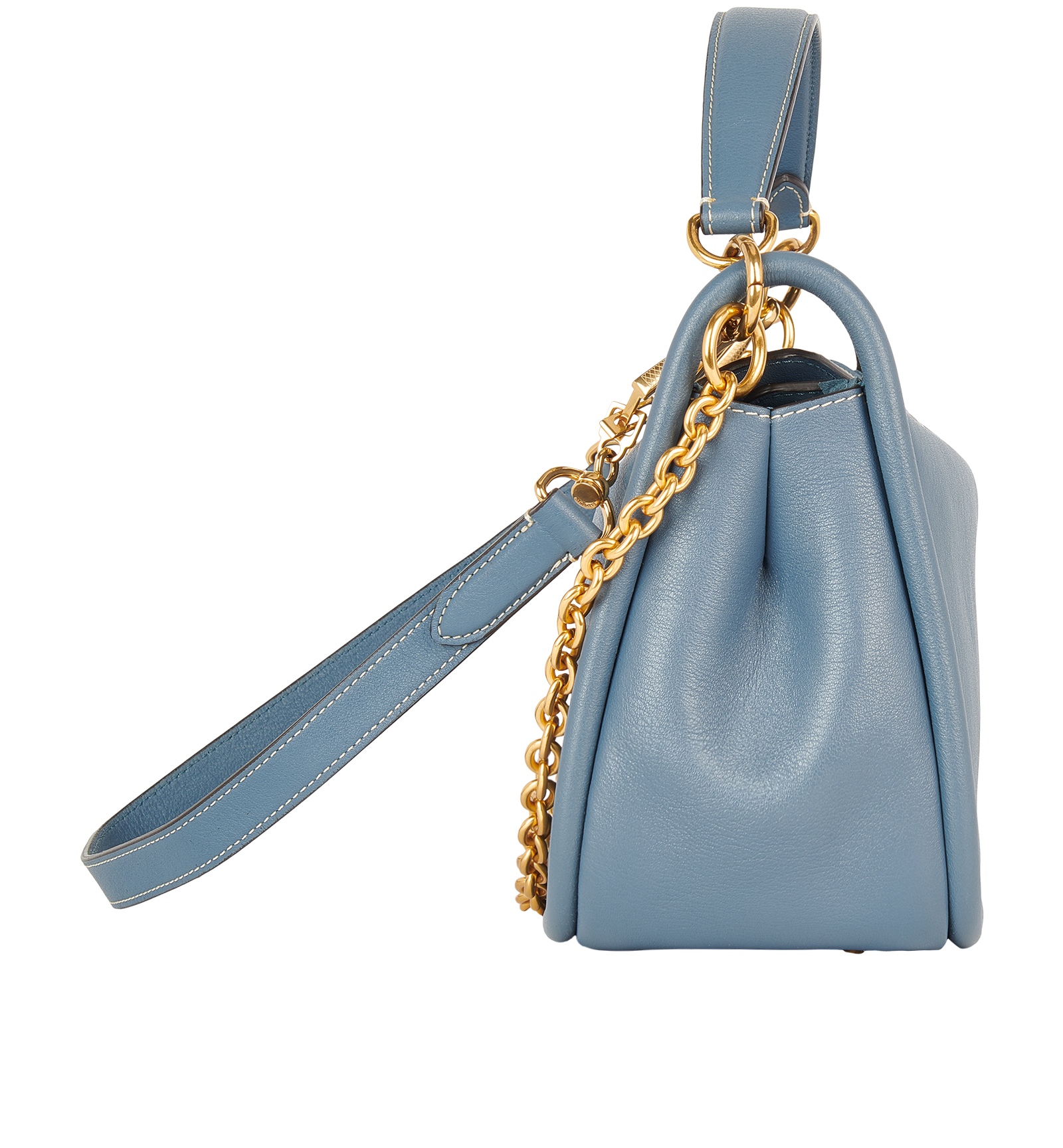 Leighton Bag, &pound;295, Handbags, Blue, Leather, Side view
